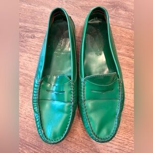 Tod's Green Leather Loafers